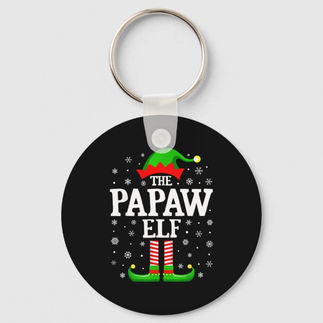 Papaw Elf Funny Christmas Family Matching  Schlüsselanhänger (Vorderseite)
