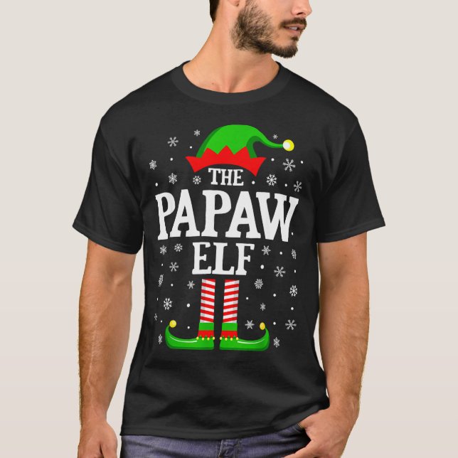Papaw Elf Funny Christmas Family Matching  T-Shirt (Vorderseite)