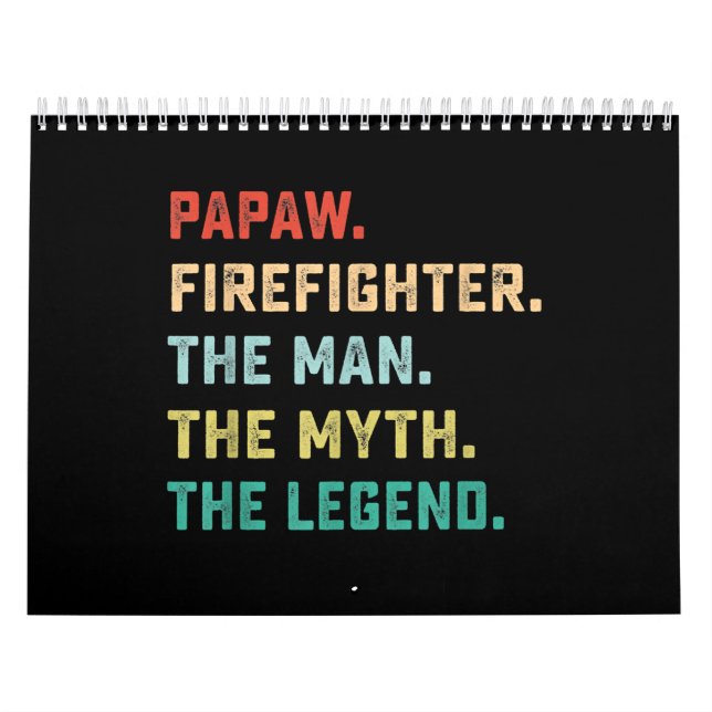 Papaw Firefighter Man Myth Legend Papa Geschenke Kalender (Titelbild)