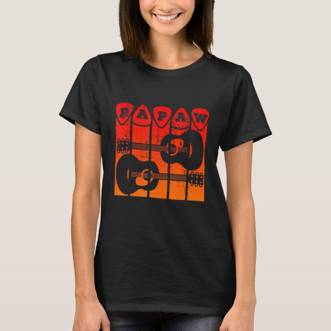 Papaw Plektrum Guitar Player Opa Retro Guit T-Shirt (Vorderseite)