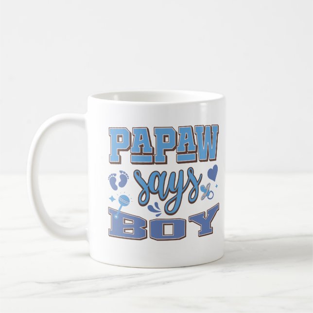 Papaw sagt Boy Pregnancy Announction Baby Party Kaffeetasse (Links)