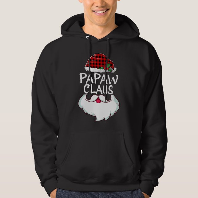 Papaw Santa Claus karierte Weihnachtsferien Hoodie (Vorderseite)