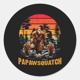 Papaw Squatch Lustiger Bigfoot Papa Sasquatch Yeti Runder Aufkleber