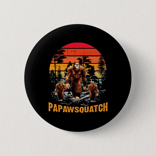 Papaw Squatch Lustiger Bigfoot Vater Sasquatch Yet Button (Vorderseite)