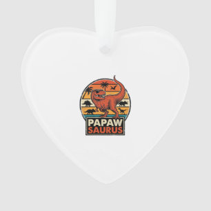 Papawsaurus Retro-Dinosaur-Sonnenuntergangs-Vektor Ornament