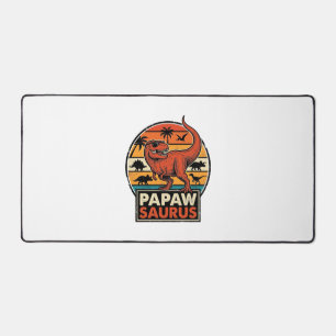 Papawsaurus Retro-Dinosaur-Sonnenuntergangs-Vektor Schreibtischunterlage