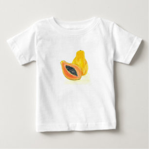 Papaya Aquarell Frucht exotische tropische hawaii Baby T-shirt