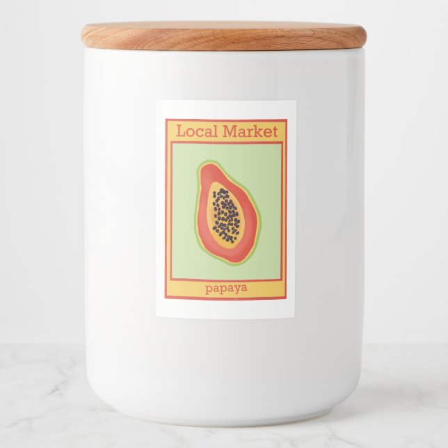 Papaya-Aufkleber Lebensmitteletikett (Vorderseite)