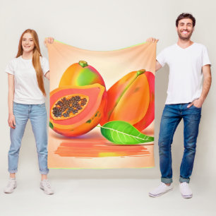 Papaya-Freshness in Scheiben Fleecedecke