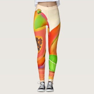 Papaya-Freshness in Scheiben Leggings