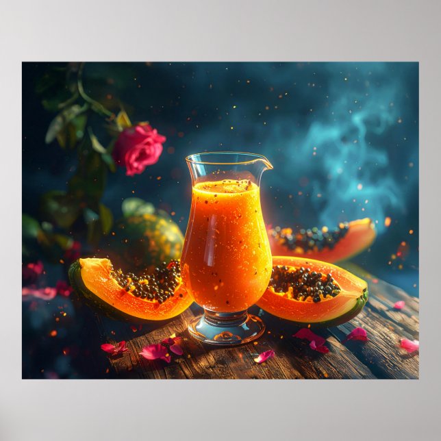 PAPAYA Frisch gepresster SAFT -  Poster (Vorne)