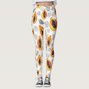 Papaya-Früchte: abstraktes Aquarellmuster. Leggings