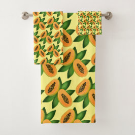 Papaya Fruchtwackelpapier Badhandtuch Set
