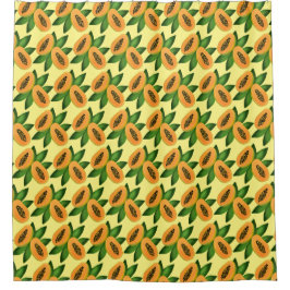 Papaya Fruchtwackelpapier Duschvorhang