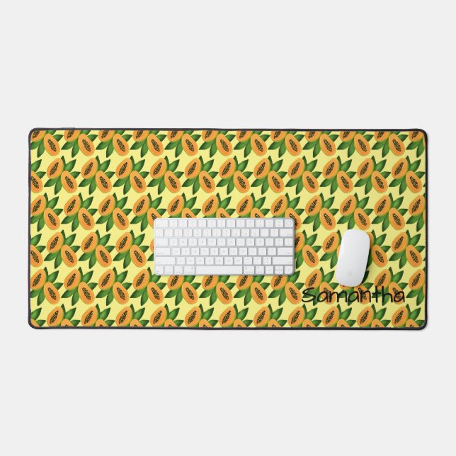 Papaya Fruchtwackelpapier Schreibtischunterlage (Tastatur & Maus)