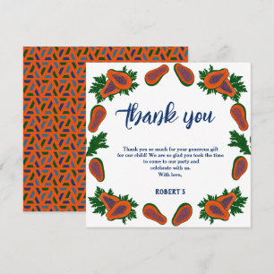 Papaya Fruit Doux Carte de remerciements d'été fra