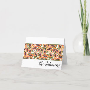 Papaya Fruit Watercolor Custom Dankeskarte