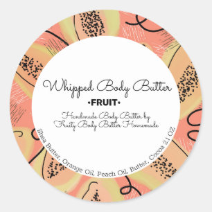 Papaya-Körperbutter-Bad-Branding-Verpackung Runder Aufkleber