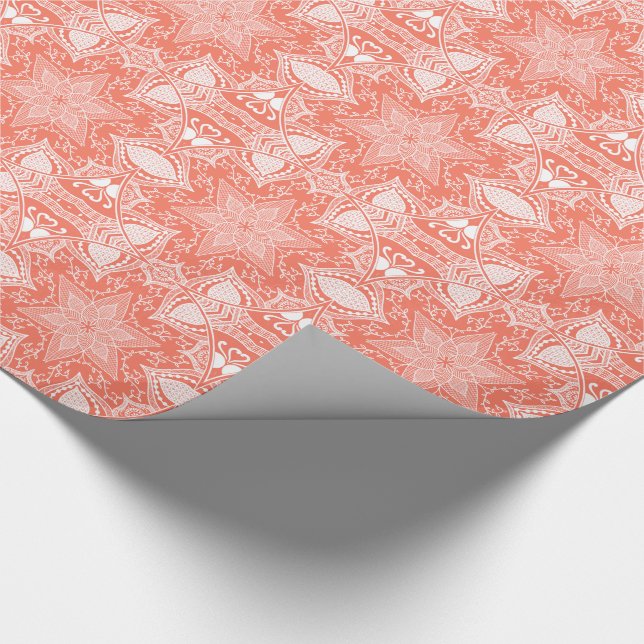Papaya Mandala Geschenkpapier (Ecke)