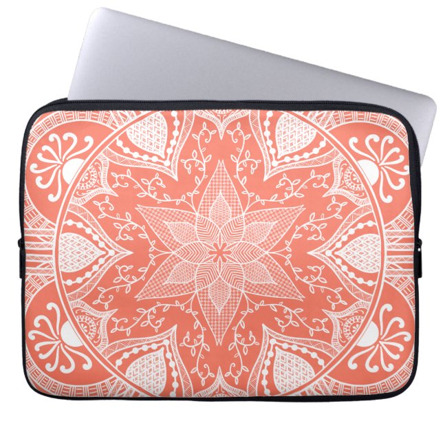 Papaya Mandala Laptopschutzhülle (Vorderseite)