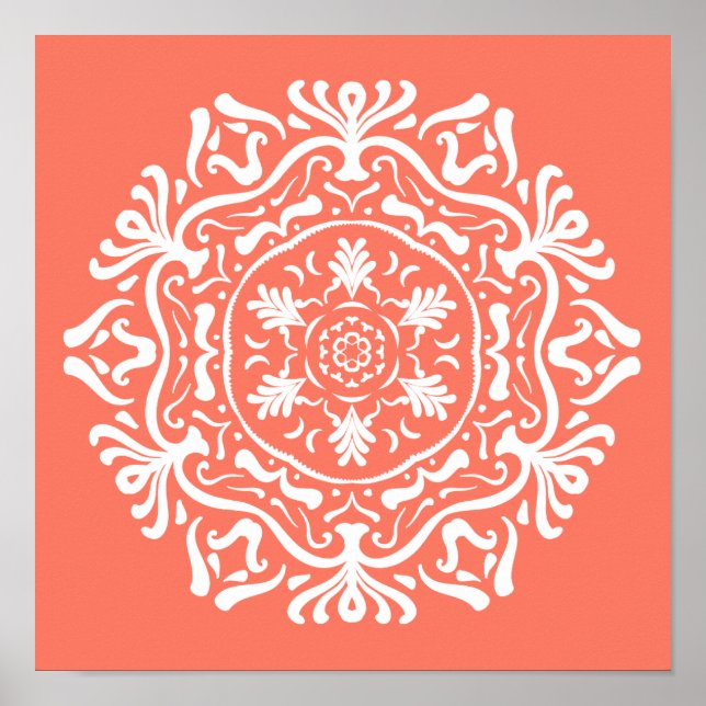 Papaya Mandala Poster (Vorne)