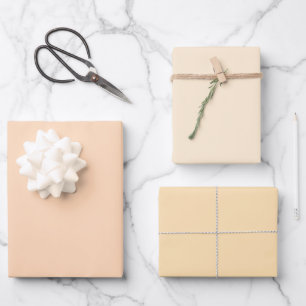 Papaya-Nektar-Glanz-Pfirsich-Töne 3 Nuancen Geschenkpapier Set