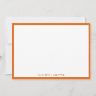 Papaya Orange Einfache Minimalistische Grenzkarte Mitteilungskarte