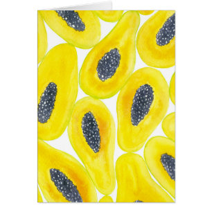Papaya-Scheiben-Aquarell