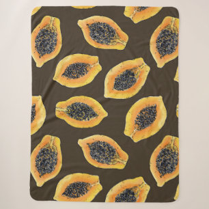 Papaya-Scheiben auf dunkelbraun Sherpadecke