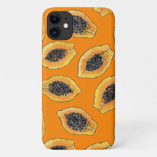 Papaya-Scheiben auf Orange Case-Mate iPhone Hülle (Rückseite)
