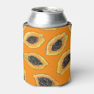 Papaya-Scheiben auf Orange Dosenkühler