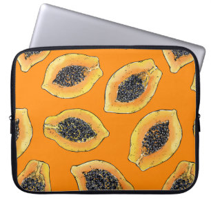 Papaya-Scheiben auf Orange Laptopschutzhülle