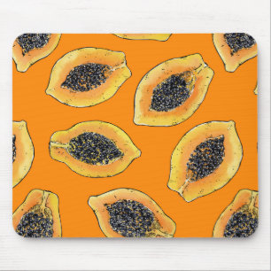 Papaya-Scheiben auf Orange Mousepad