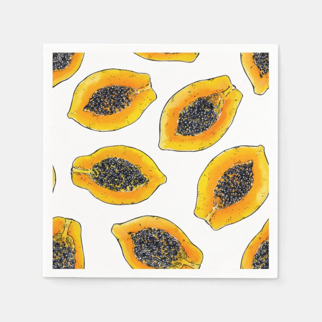 Papaya-Scheiben Serviette (Vorderseite)