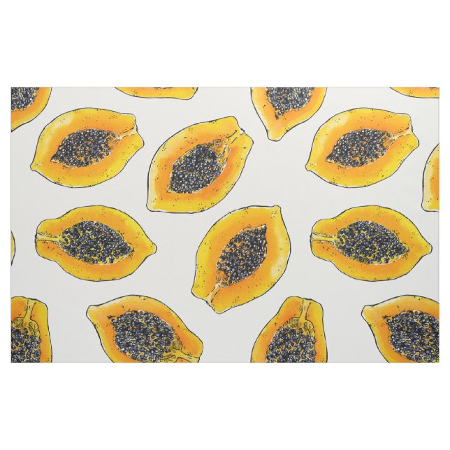 Papaya-Scheiben Stoff (Fat Quarter (45,7 x 55,9 cm))
