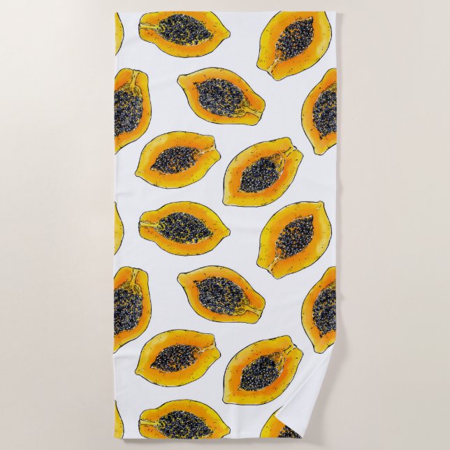 Papaya-Scheiben Strandtuch (Vorderseite)