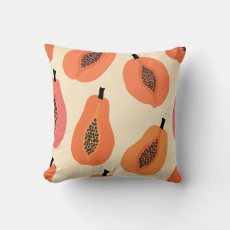 Papaya Sunset Held & Black Seed Floral Kissen