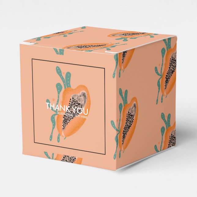 Papaya Tropical Frucht Danke Brautparty Geschenkschachtel (Vorderseite)