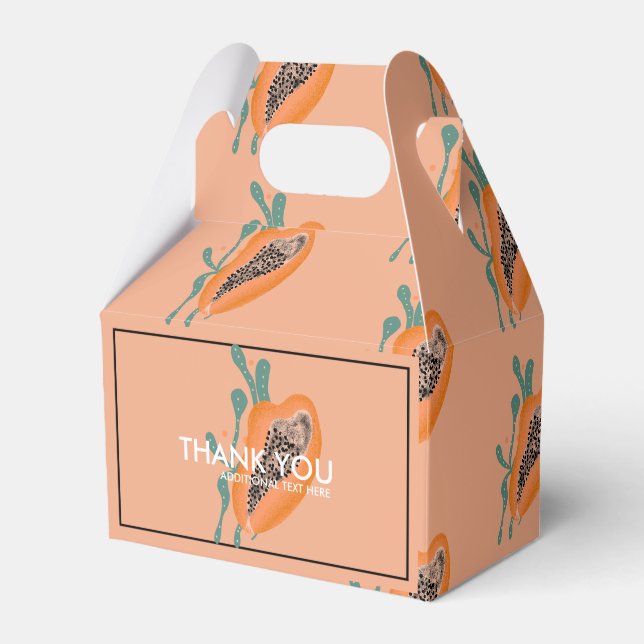 Papaya Tropical Frucht Vielen Dank Brautparty Fa Geschenkschachtel (Vorderseite)