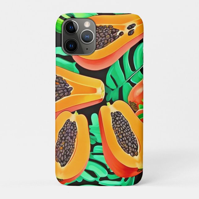 Papaya und Blätter Neues Muster Case-Mate iPhone Hülle (Rückseite)