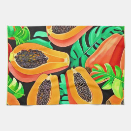 Papaya und Blätter Neues Muster Geschirrtuch