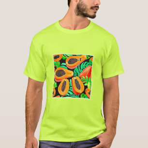 Papaya und Blätter Neues Muster T-Shirt