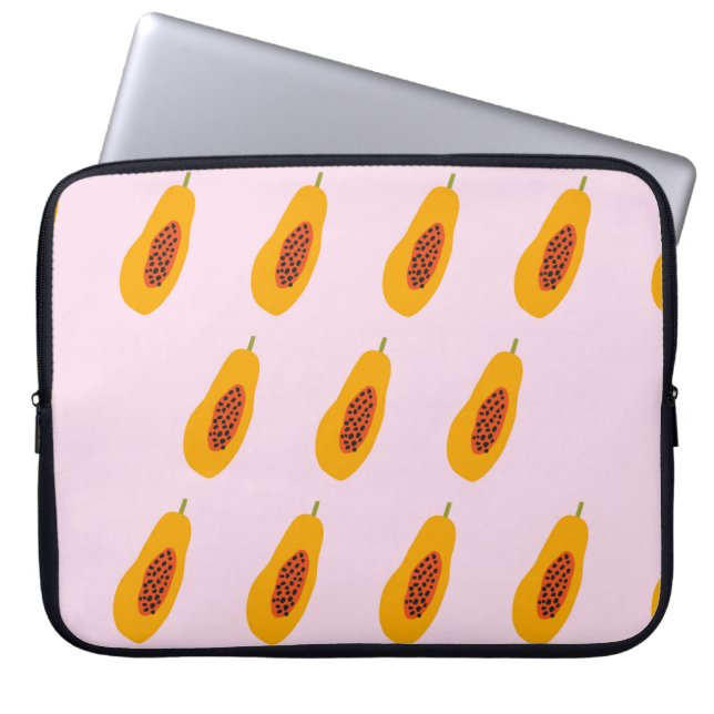Papaya Vintag Pattern Laptopschutzhülle (Vorderseite)