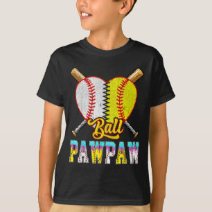 Papaya von beiden halben Baseball-Softball-Eiscrem T-Shirt