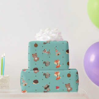 Papel de regalo animalitos del bosque  geschenkpapier
