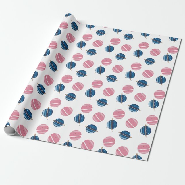 Papel De Regalo Cumpleaños Astronauta Pink Blue Geschenkpapier (Ungerollt)