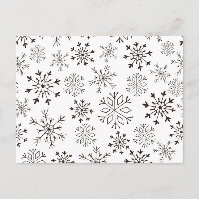 Papel de regalo de Navidad en blanco y negro Postkarte (Vorderseite)