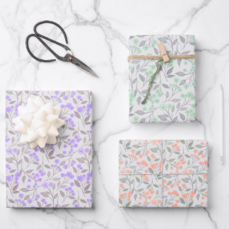 Papel de regalo floral geschenkpapier set