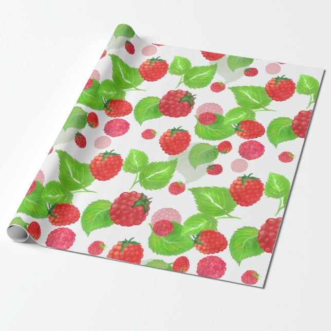 papel de regalo frambuesas a la acuarela geschenkpapier (Ungerollt)