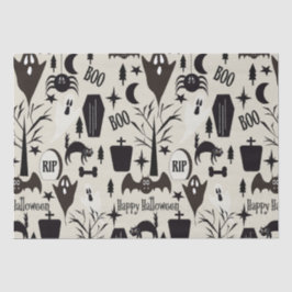 Papel de regalo Happy Halloween negro Seidenpapier